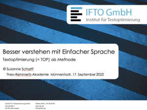 TOP-Vortrag mit anschließender Fragerunde am 17.09.2022 in Münnerstadt