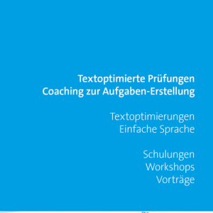 Textoptimierte Prüfungen – Faltblatt mit Infos